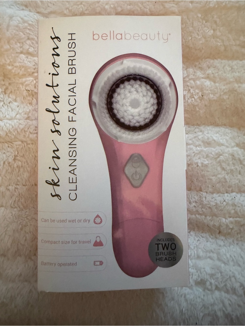 Bella Beauty Pink Skin Solutions Cleansing Facial Brush